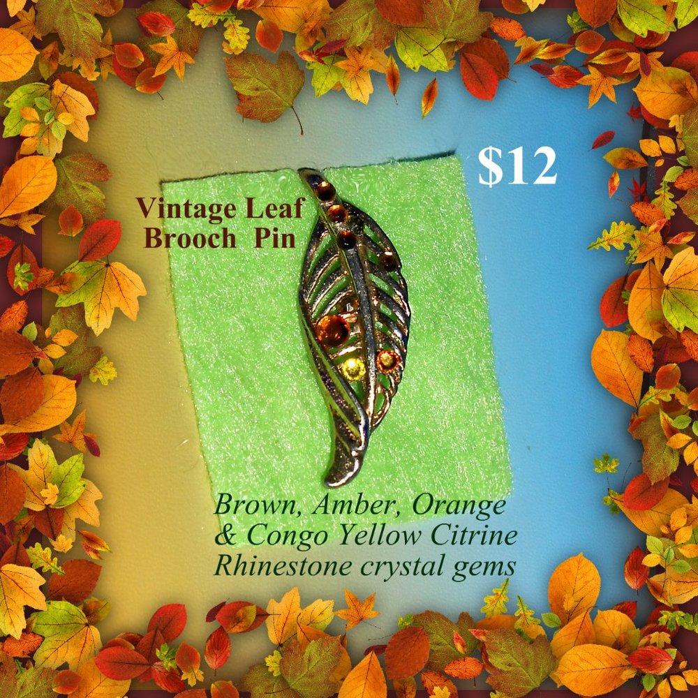 $10 BONUS BUY  Vintage Goldtone Curled Open-work Leaf Brooch Modified